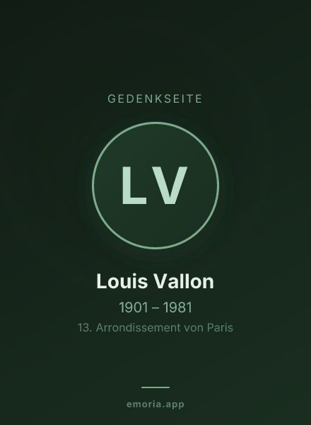 Gedenkportrait von Louis Vallon