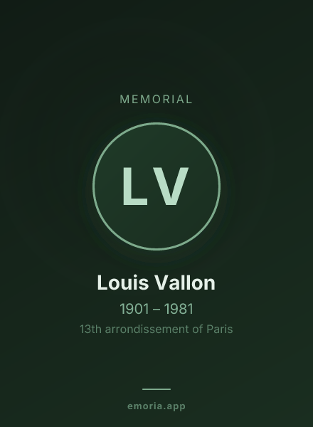 Memorial portrait of Louis Vallon