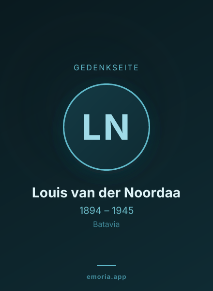 Gedenkportrait von Louis van der Noordaa