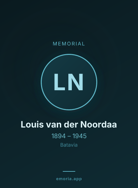 Memorial portrait of Louis van der Noordaa