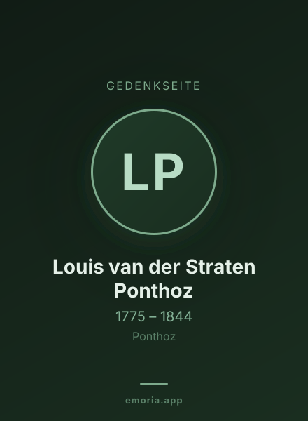 Gedenkportrait von Louis van der Straten Ponthoz