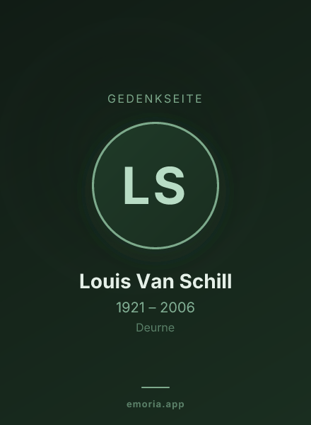 Gedenkportrait von Louis Van Schill