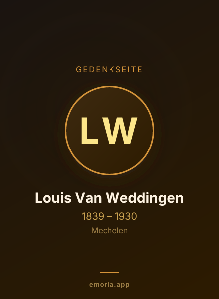 Gedenkportrait von Louis Van Weddingen