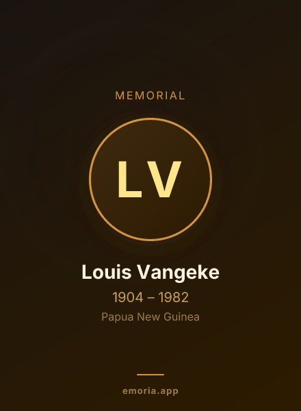 Memorial portrait of Louis Vangeke