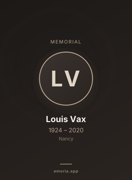 Memorial portrait of Louis Vax