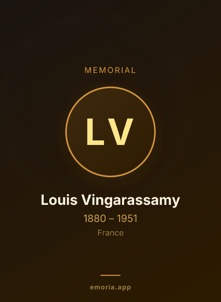 Memorial portrait of Louis Vingarassamy
