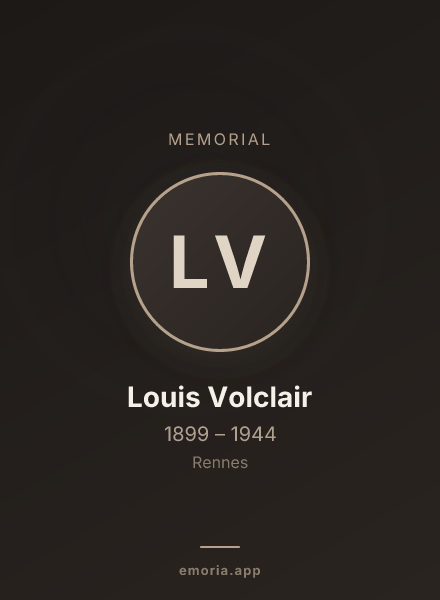 Memorial portrait of Louis Volclair