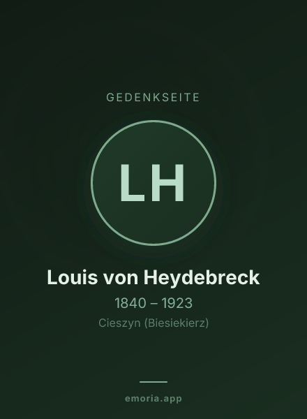 Gedenkportrait von Louis von Heydebreck
