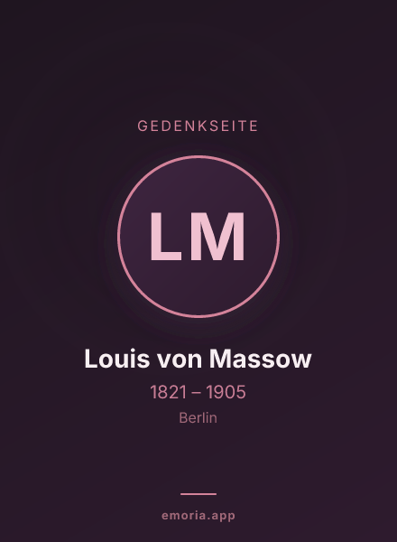 Gedenkportrait von Louis von Massow