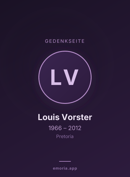 Gedenkportrait von Louis Vorster