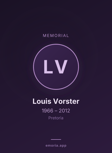 Memorial portrait of Louis Vorster