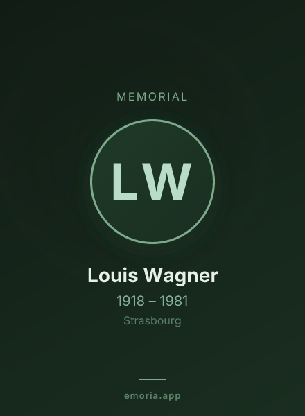 Memorial portrait of Louis Wagner
