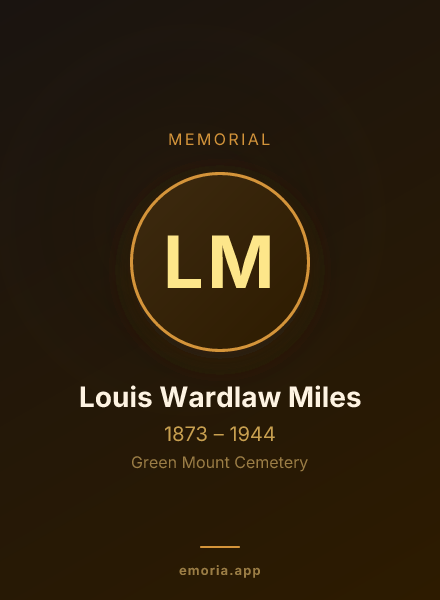 Memorial portrait of Louis Wardlaw Miles