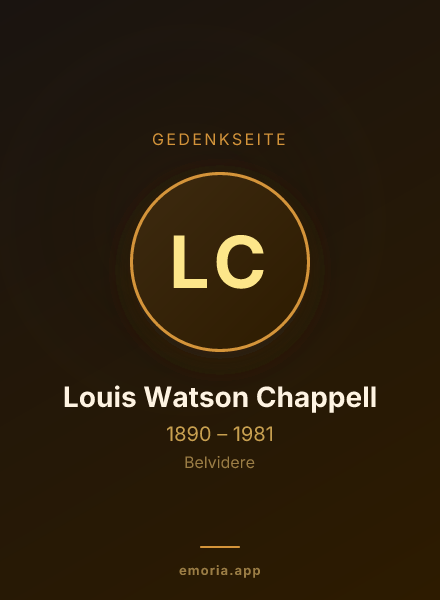 Gedenkportrait von Louis Watson Chappell
