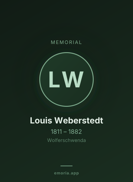 Memorial portrait of Louis Weberstedt