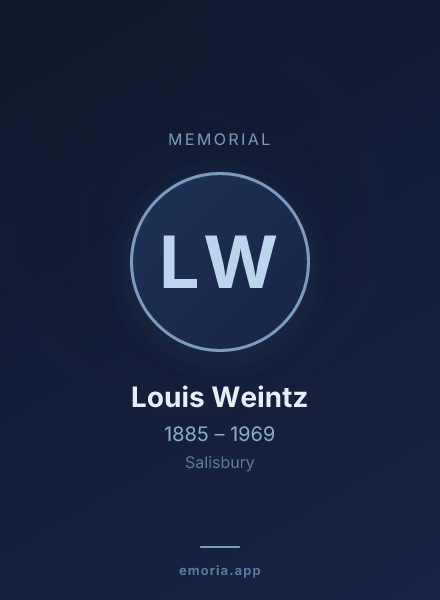 Memorial portrait of Louis Weintz