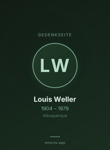 Gedenkportrait von Louis Weller