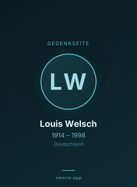Gedenkportrait von Louis Welsch