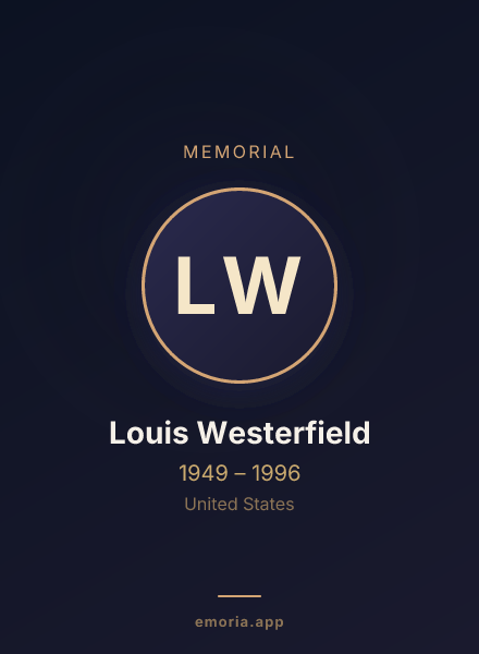 Memorial portrait of Louis Westerfield
