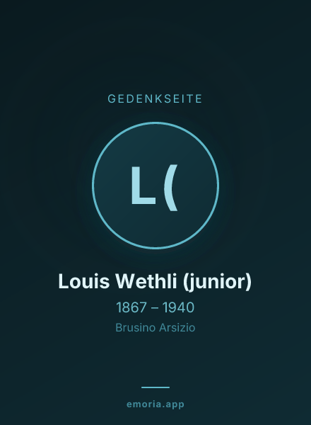 Gedenkportrait von Louis Wethli (junior)