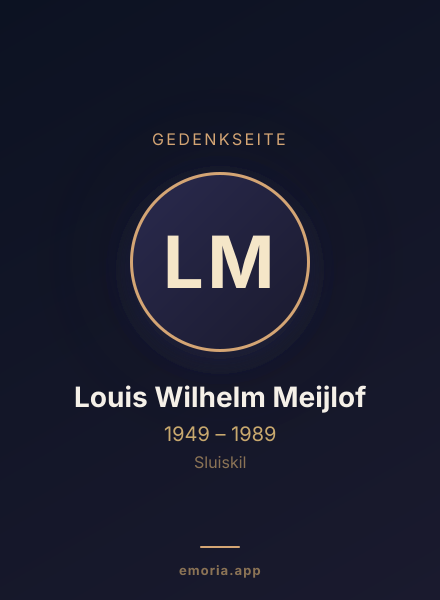 Gedenkportrait von Louis Wilhelm Meijlof