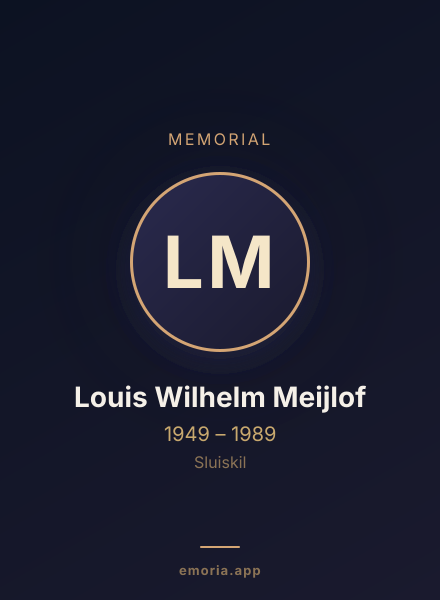 Memorial portrait of Louis Wilhelm Meijlof
