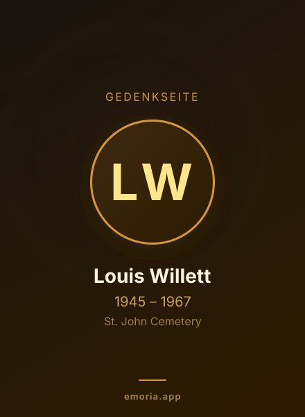Gedenkportrait von Louis Willett