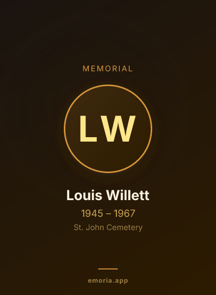 Memorial portrait of Louis Willett