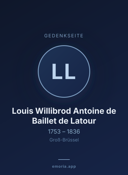 Gedenkportrait von Louis Willibrod Antoine de Baillet de Latour