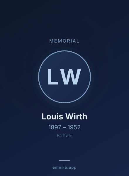 Memorial portrait of Louis Wirth