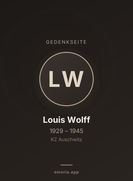 Gedenkportrait von Louis Wolff