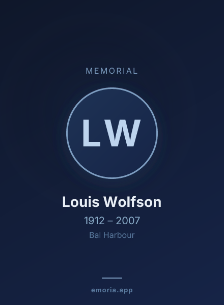 Memorial portrait of Louis Wolfson
