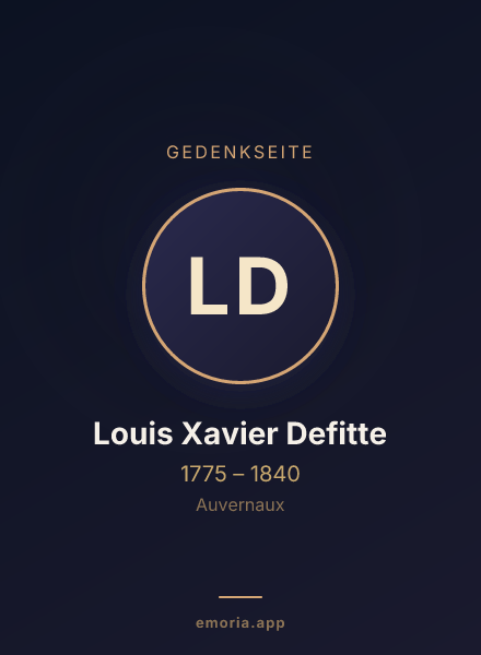 Gedenkportrait von Louis Xavier Defitte