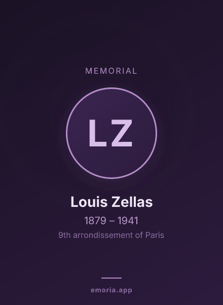 Memorial portrait of Louis Zellas