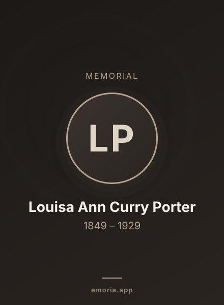 Memorial portrait of Louisa Ann Curry Porter