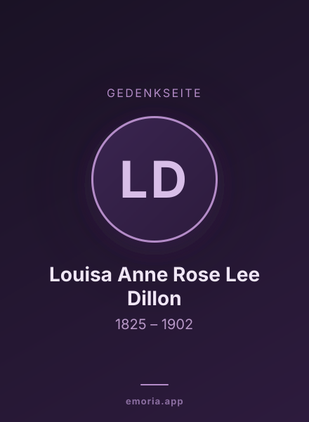 Gedenkportrait von Louisa Anne Rose Lee Dillon