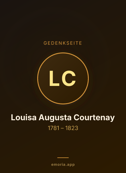 Gedenkportrait von Louisa Augusta Courtenay