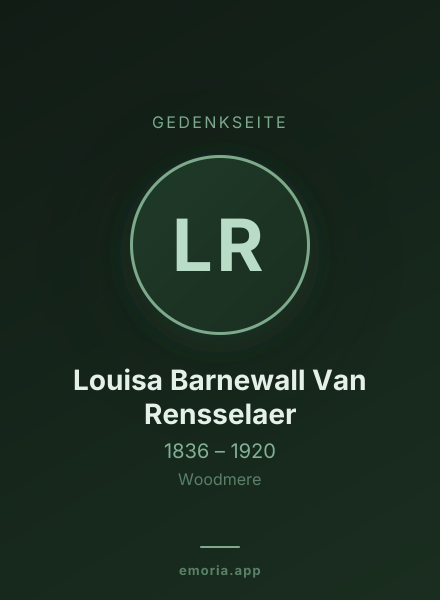Gedenkportrait von Louisa Barnewall Van Rensselaer