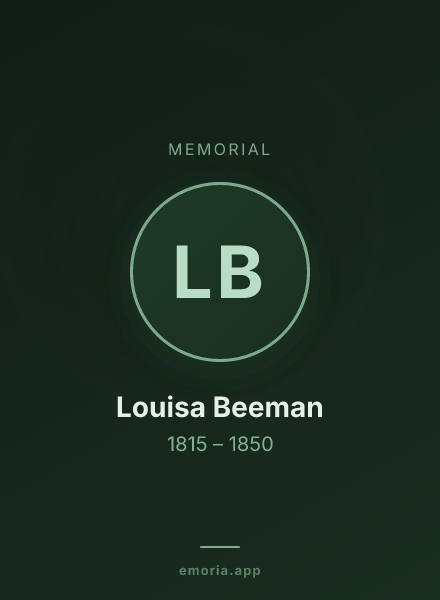 Memorial portrait of Louisa Beeman
