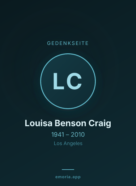 Gedenkportrait von Louisa Benson Craig