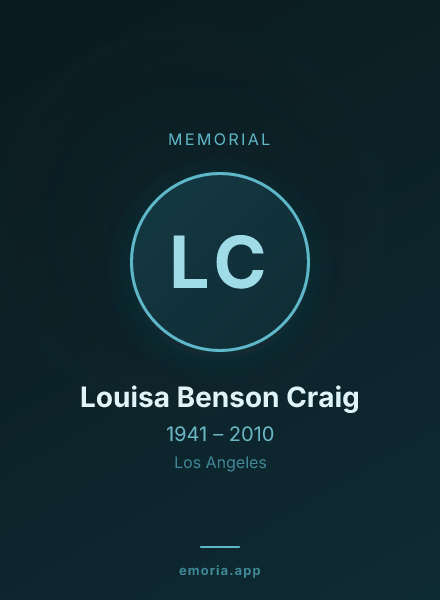 Memorial portrait of Louisa Benson Craig