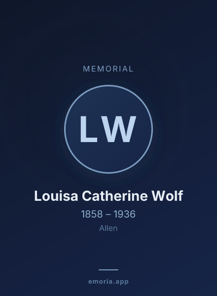 Memorial portrait of Louisa Catherine Wolf