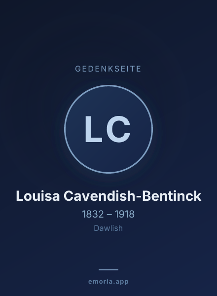 Gedenkportrait von Louisa Cavendish-Bentinck