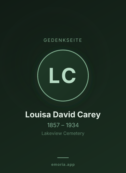 Gedenkportrait von Louisa David Carey