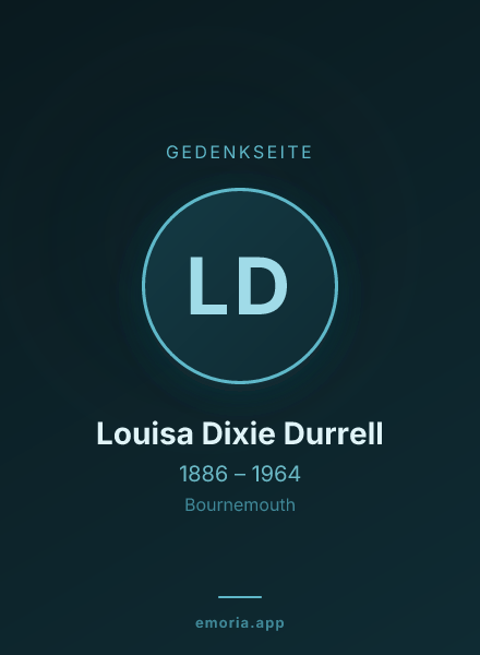 Gedenkportrait von Louisa Dixie Durrell