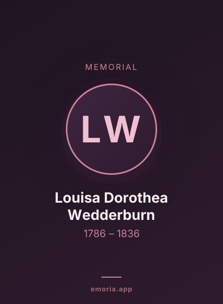 Memorial portrait of Louisa Dorothea Wedderburn