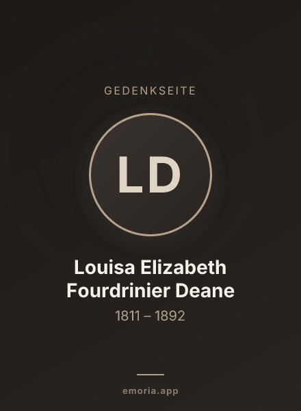 Gedenkportrait von Louisa Elizabeth Fourdrinier Deane