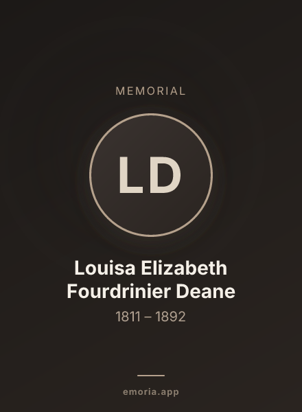 Memorial portrait of Louisa Elizabeth Fourdrinier Deane
