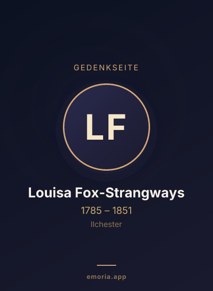 Gedenkportrait von Louisa Fox-Strangways