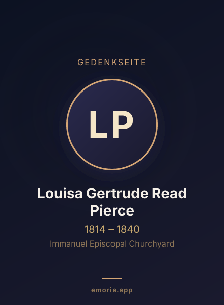 Gedenkportrait von Louisa Gertrude Read Pierce